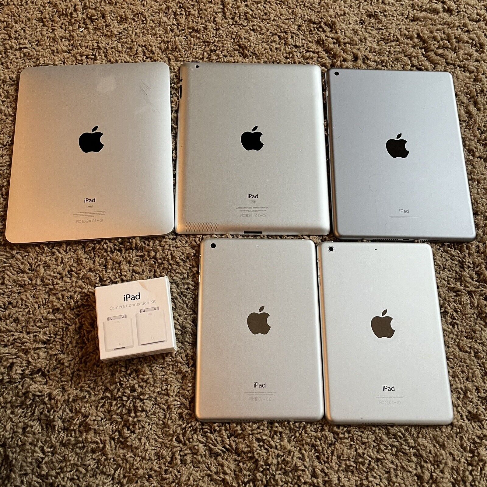 Apple iPad Lot Of 5 For Parts Or Not Working Bundle