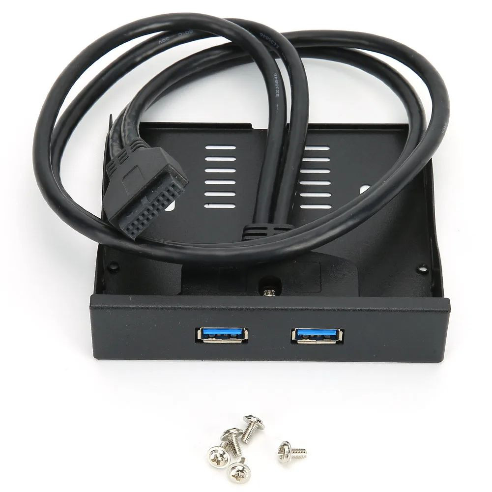 USB 3.0 2 Port 3.5 inch Front Panel Expansion Bay 19 Pin Header Bracket Cable