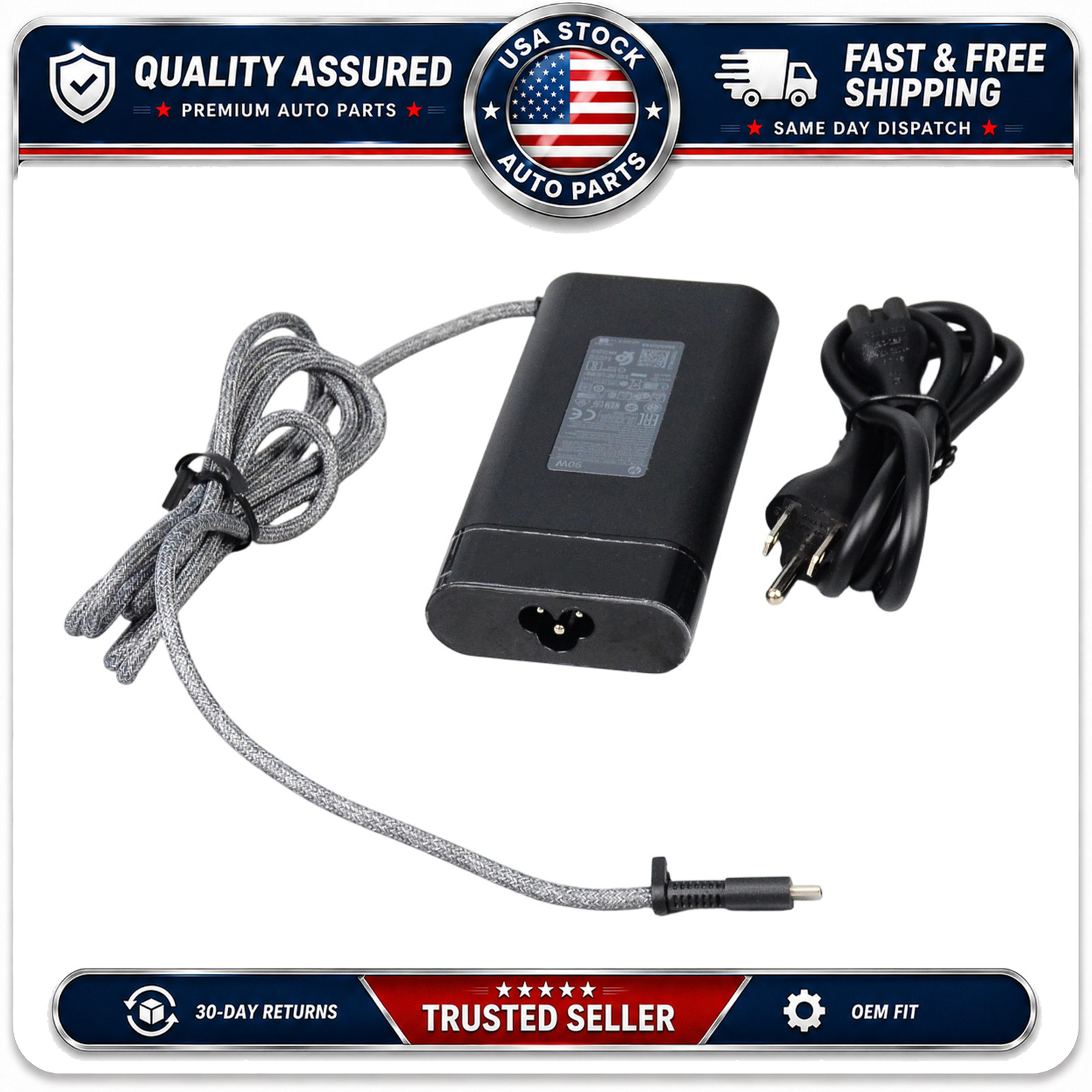90W USB-C Power Adapter TPN-DA08 for HP EliteBook x360 1040 G5 Spectre 15-bl100