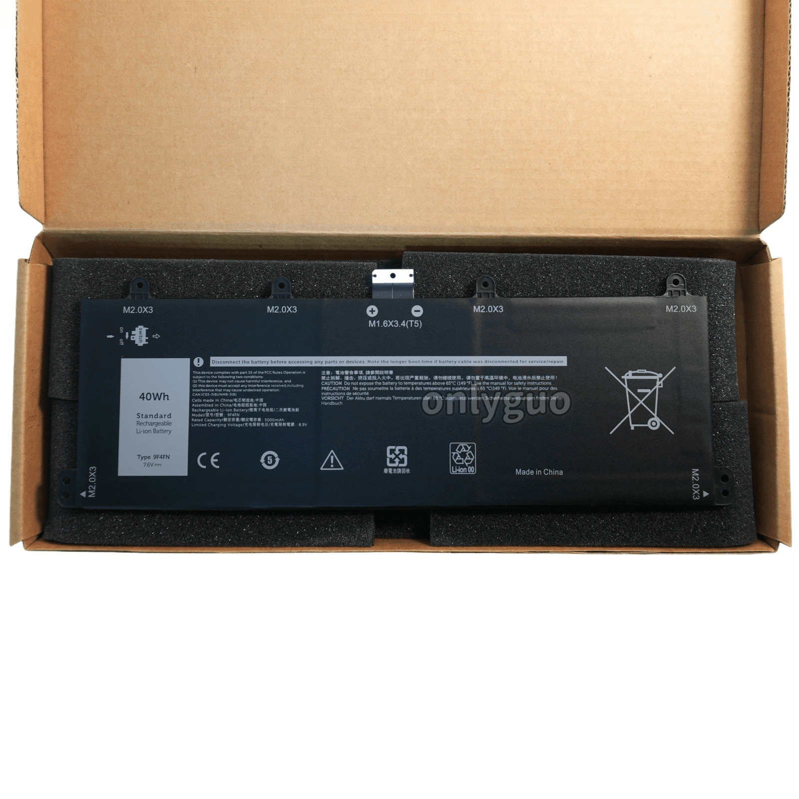 New 40Wh Battery 9F4FN for Dell Inspiron 14 3420 Latitude 7320 Detachable 2VKW9