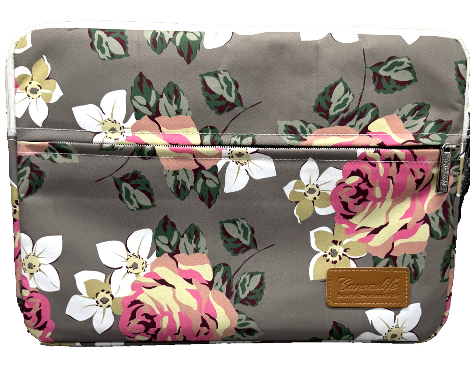 Canvas Life Canvaslife Pink & White Rose Patten Laptop Sleeve 14"Laptop case Bag