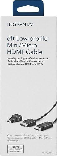 Insignia 6ft / 1.8m Low Profile Mini / Micro HDMI Cable