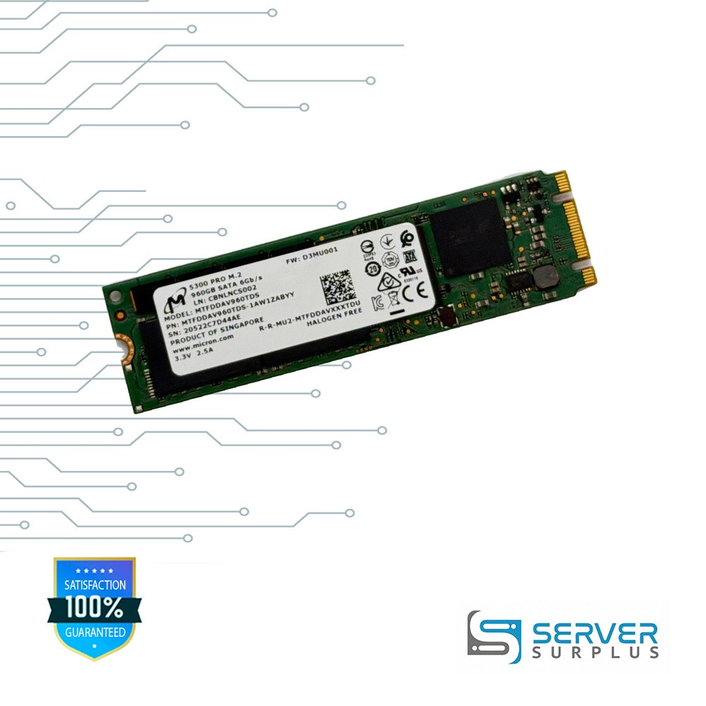 Micron 5300 PRO 960GB SATA 6Gb/s M.2 Enterprise SSD | MTFDDAV960TDS-1AW1ZABYY