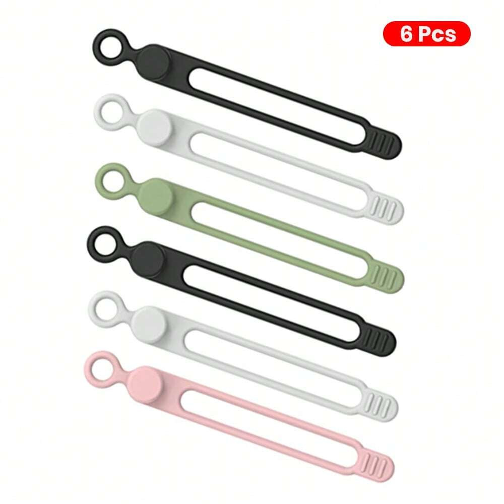 Silicone Cable Ties Reusable Wires Management Straps Elastic Cord Fastening Loop