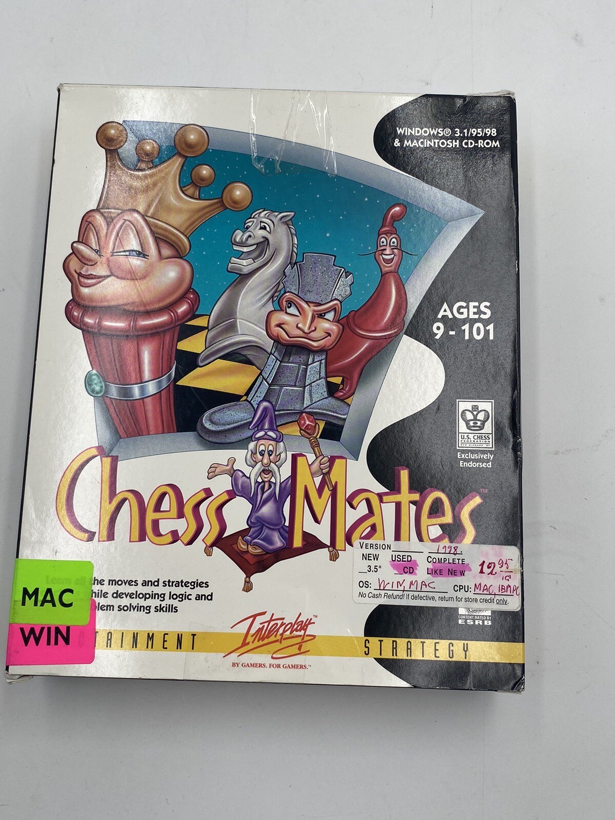 Vintage Chess Mates by Interplay PC/Macintosh CD-ROM software windows 1998