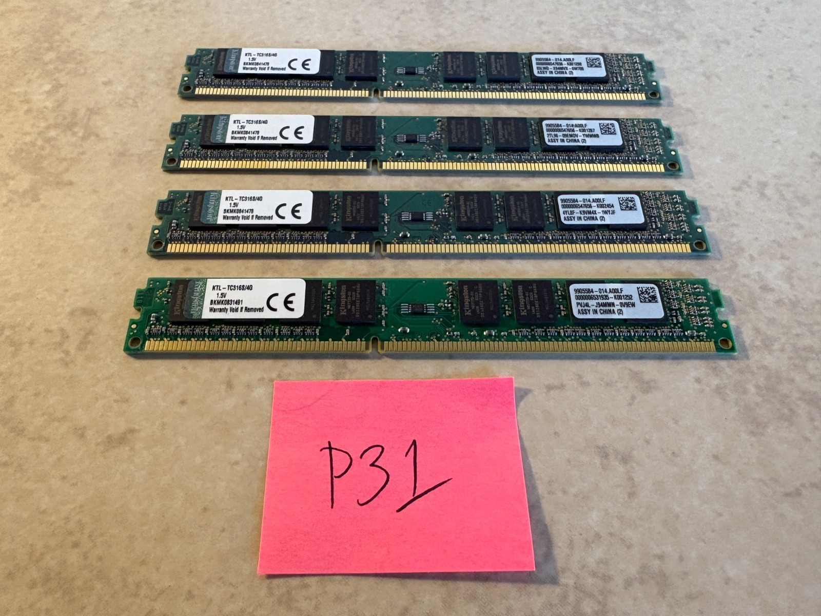 Kingston 16GB (4x4GB) DDR3-1600 PC3-12800 Desktop RAM KTL-TC316S/4G