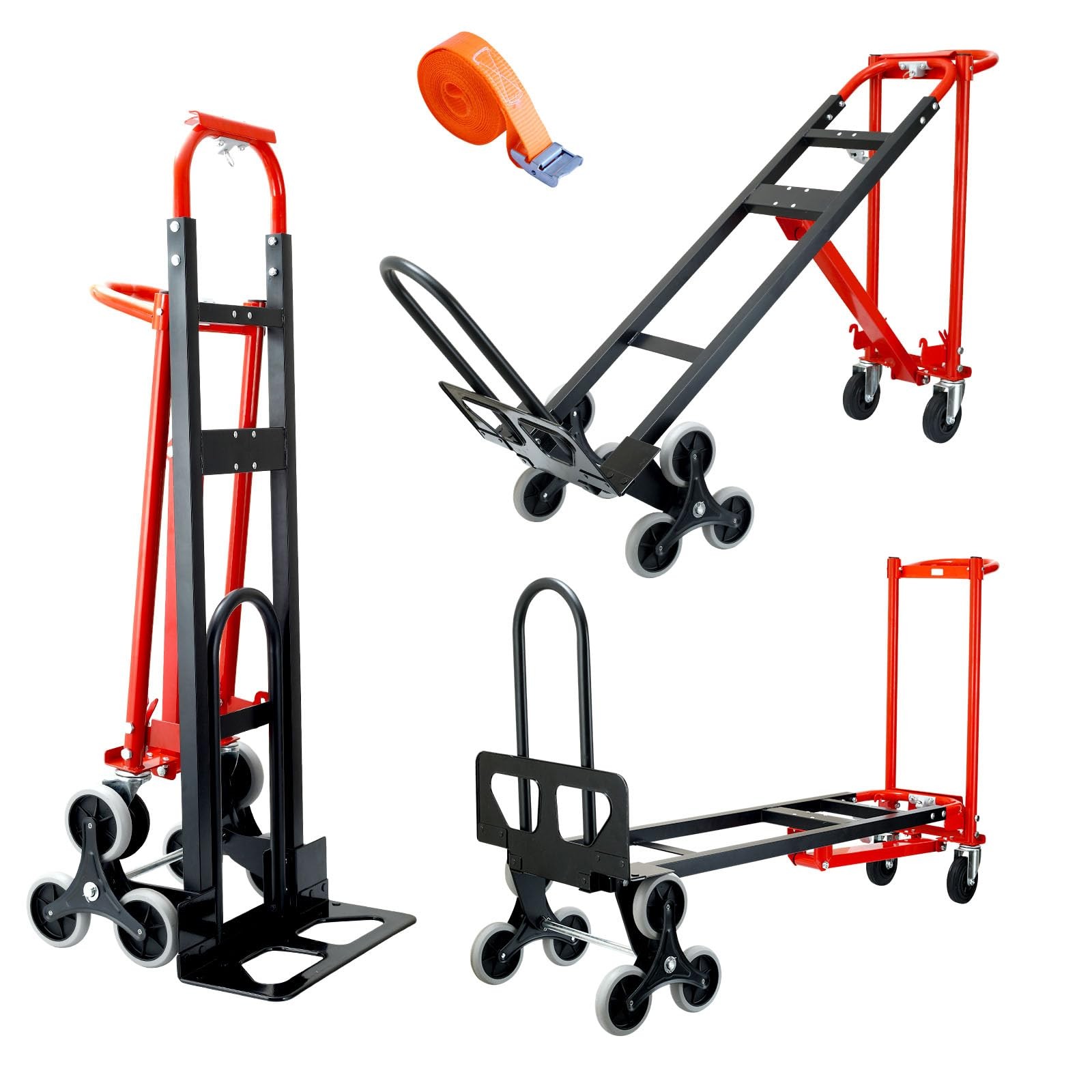 4 in 1 Convertible Hand Truck Dolly Cart with Wheels Red