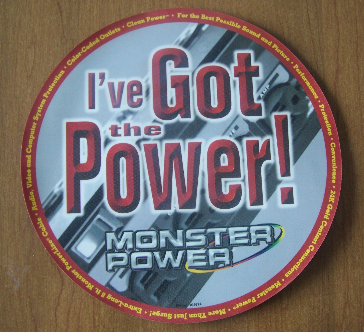 NEW -- NOS -- Monster Power mouse pad -- 8 Inch -- Wrapped in plastic = Mint