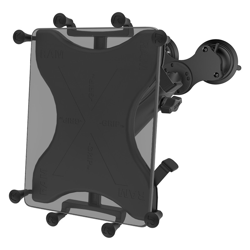 RAM Dual Suction Cup Long Arm X- Grip Mount for 9" - 10" Tablets Fits iPad 9.7