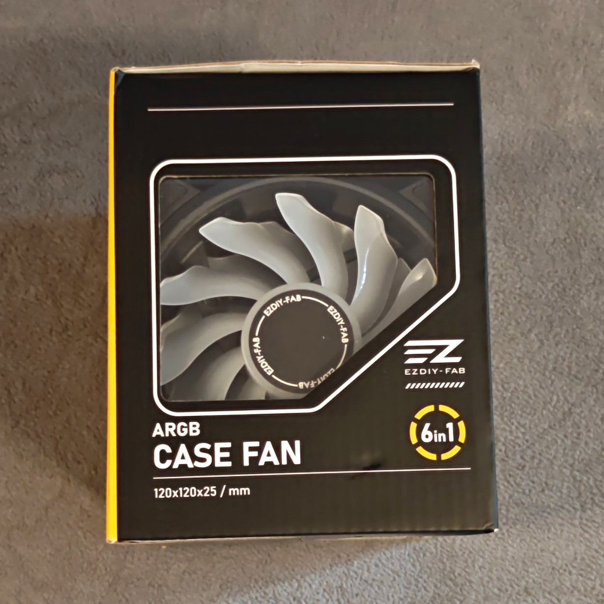 EZDIY-FAB ARGB 120mm Case Fan 6-in-1 Kit Black 120x120x25mm 5V