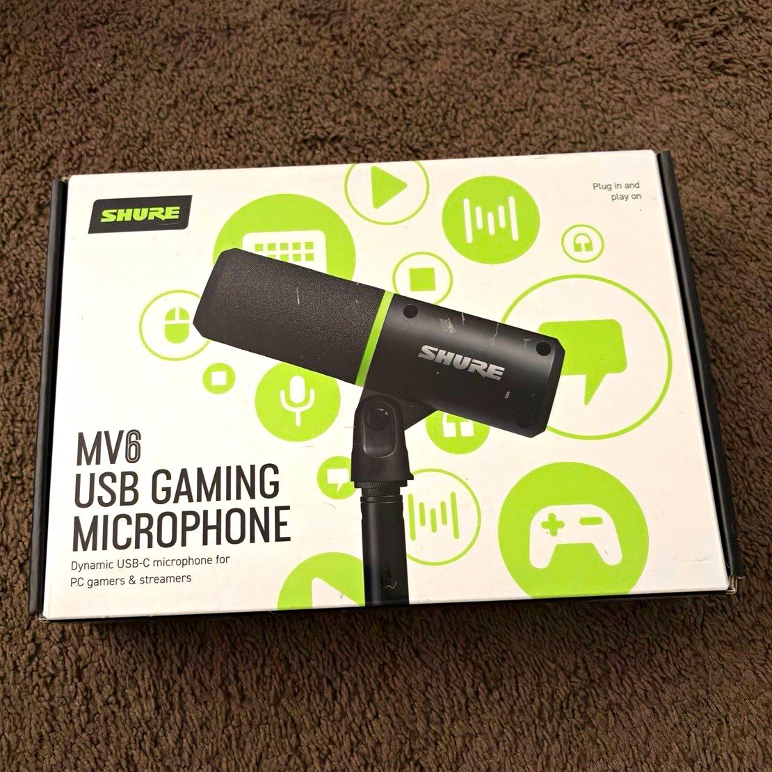 Shure MV6 Dynamic USB-C Microphone w/ Mute Button for PC Gaming & Streaming