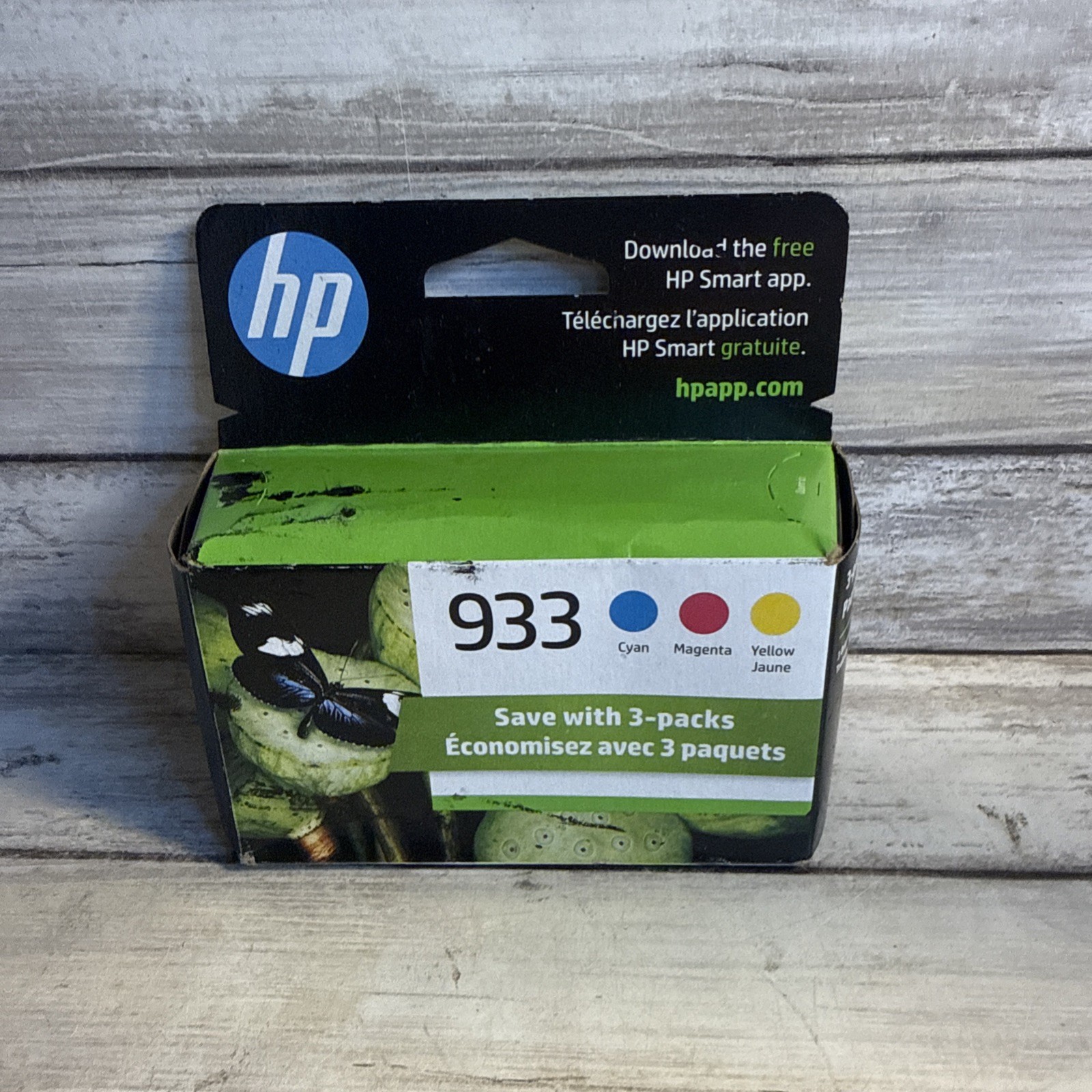 New Genuine HP 933 Cyan Magenta Yellow Ink Cartridges 3 Pack Exp Aug 2025