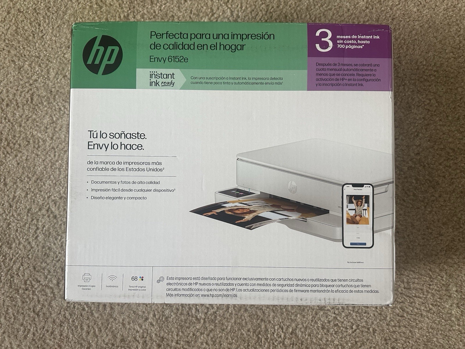 HP Envy 6552e Wireless All-in-One Color Photo Inkjet Printer Scanner Copier New