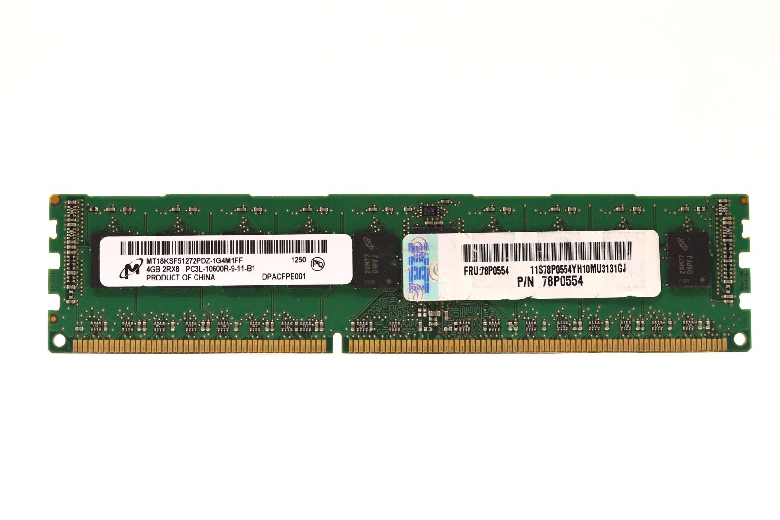 Micron 4GB 2Rx8 PC3L-10600R-9-11-B1 ECC REG Server RAM MT18KSF51272PDZ-1G4M1FF