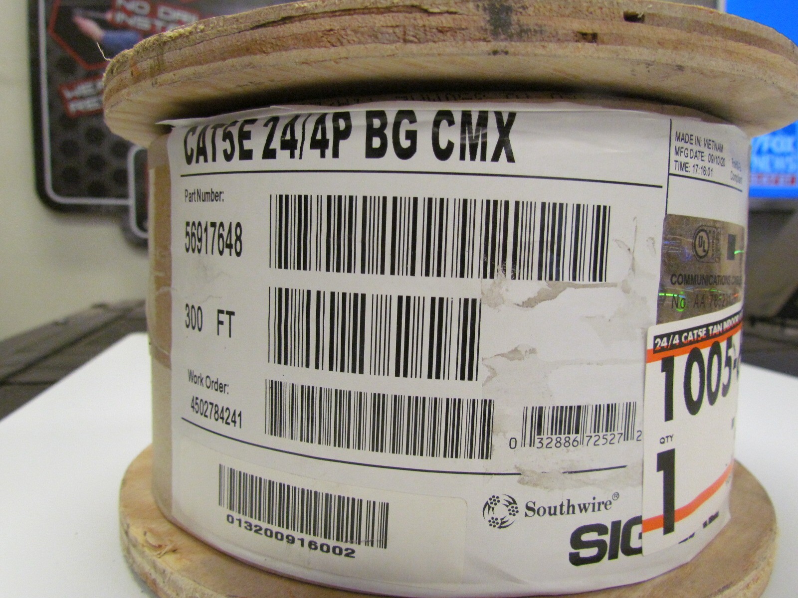 Cat5e 300FT Shielded 24/4 BG CMX Ethernet Cable 24AWG SOUTHWIRE SIGNAL
