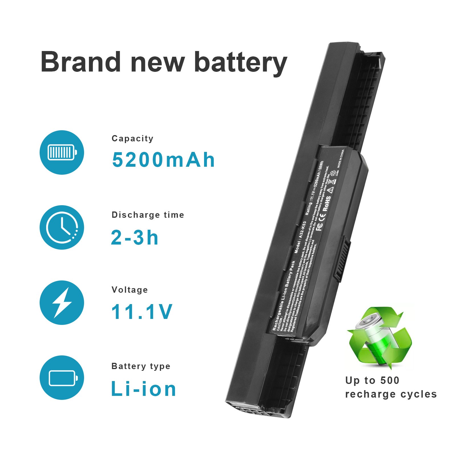 LOT A41-K53 Battery For ASUS X54C X54H A54C A54H X53E K53S K53 X53S K54C 5200mAh