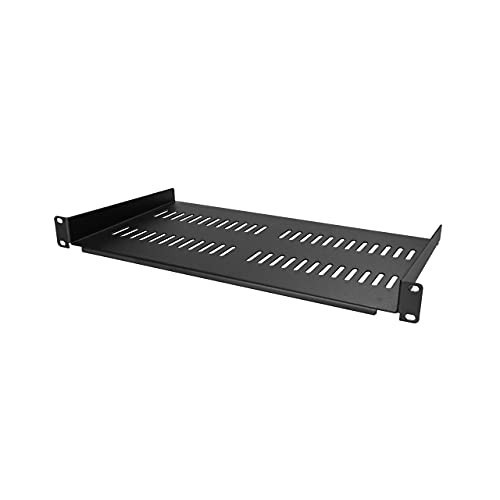 StarTech 1U Vented Rack Shelf 10in Deep Universal 19in Steel 44lb CABSHELFV1U