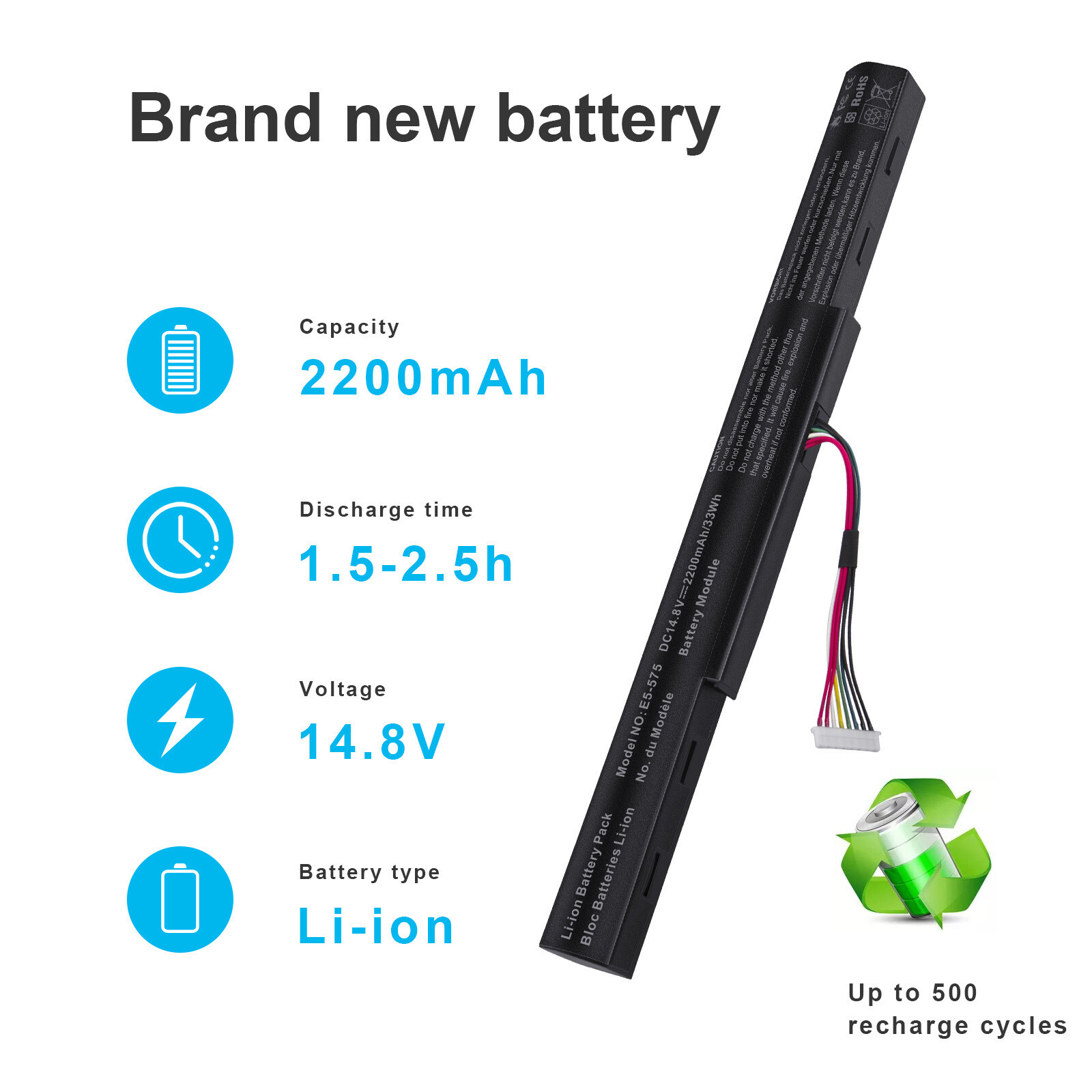 ✅LOT 100X AS16A5K Battery For Acer Aspire E15 E5-475 E5-575 5-575G E5-575G-53VG 