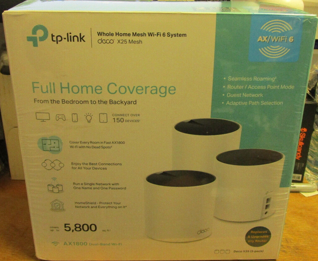  TP-Link Deco X25 AX1800 Dual-Band Whole Home Mesh Wi-Fi 6 System