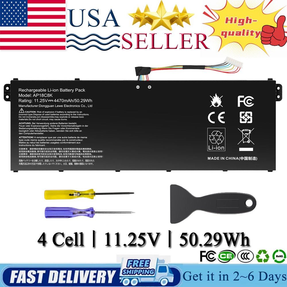Replace Battery for Aspire 5 A515-56G A514-53 AP18C8K 3INP5/82/70 KT0030G020 USA