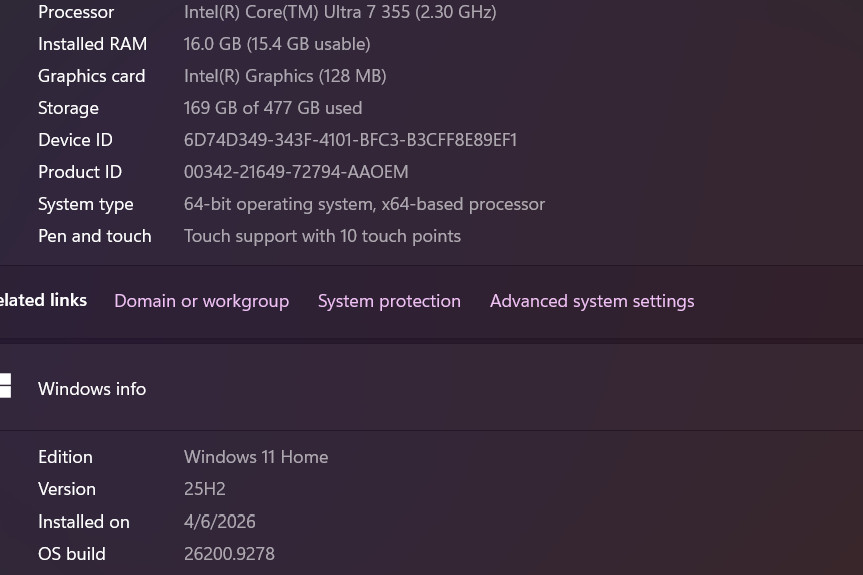 Samsung Galaxy Book6 16''TOUCH Intel ULTRA 7 355| 16GB | 512GB - brought july 26