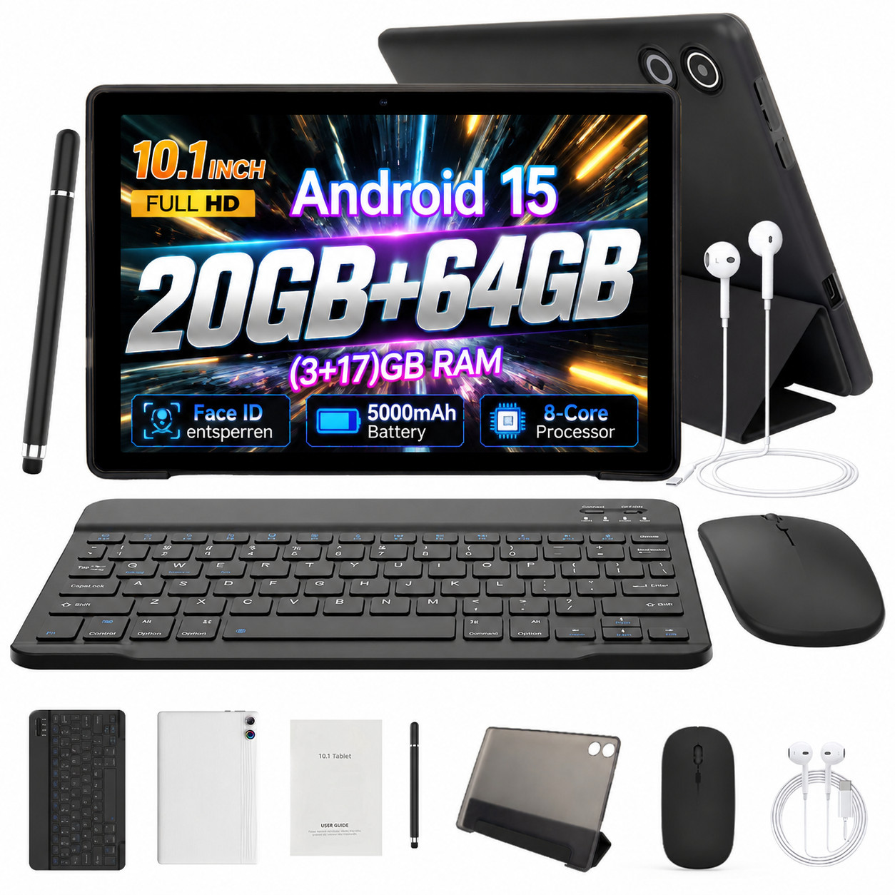 NEW 10.1" Tablet Android 15 20GB+64GB WIFI Octa-Core Tablet Dual Camera WIFI 6