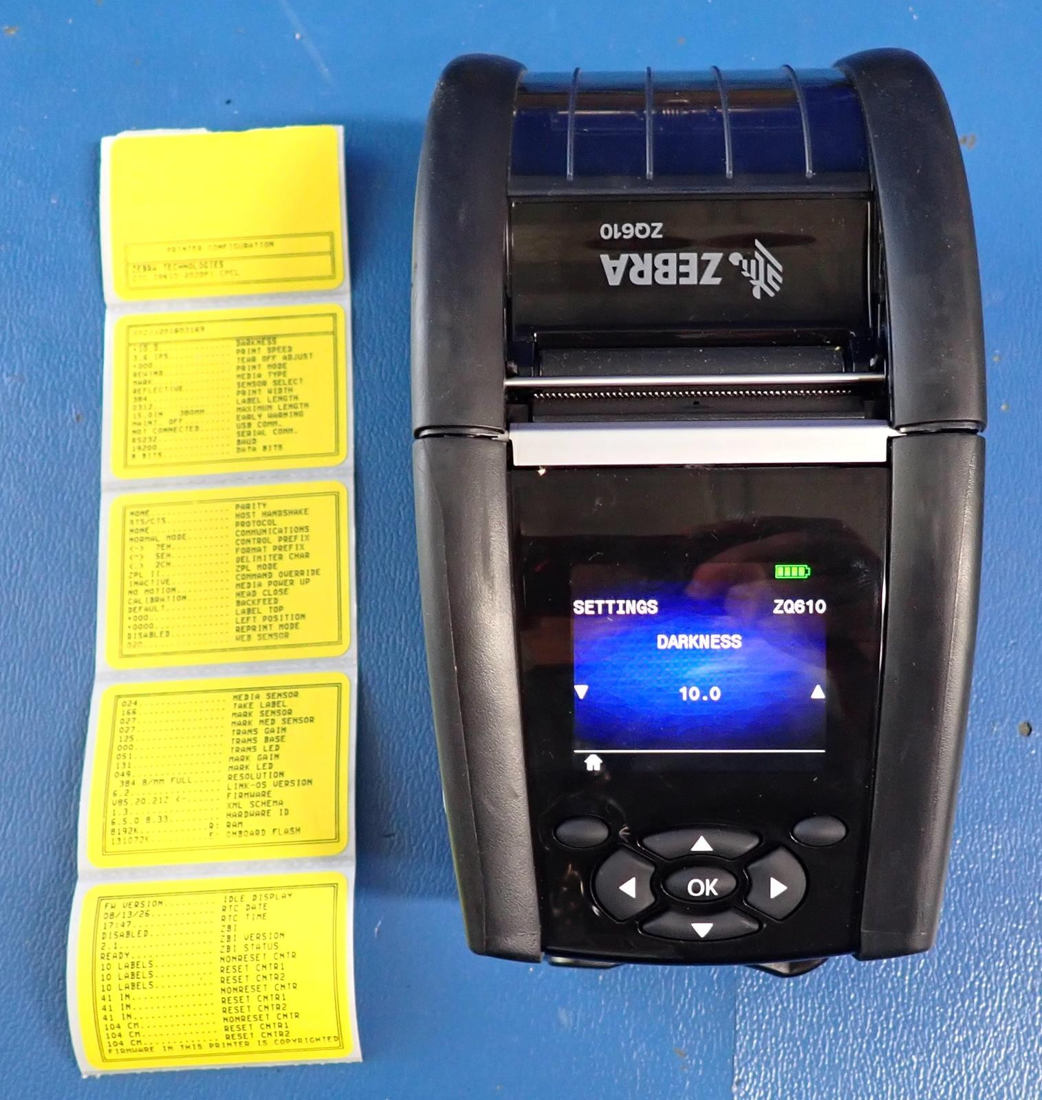 ZEBRA ZQ610 Mobile Direct Thermal Label 100" | Low use | ZQ61-AUFA000-00