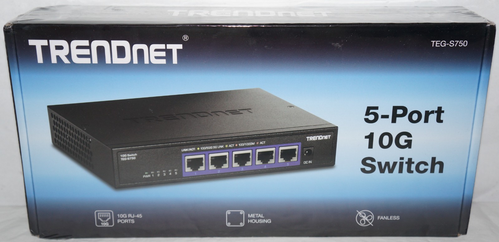 New TRENDnet TEG-S750 5-Port 10G Unmanaged Switch Multi-Gigabit Fanless Metal