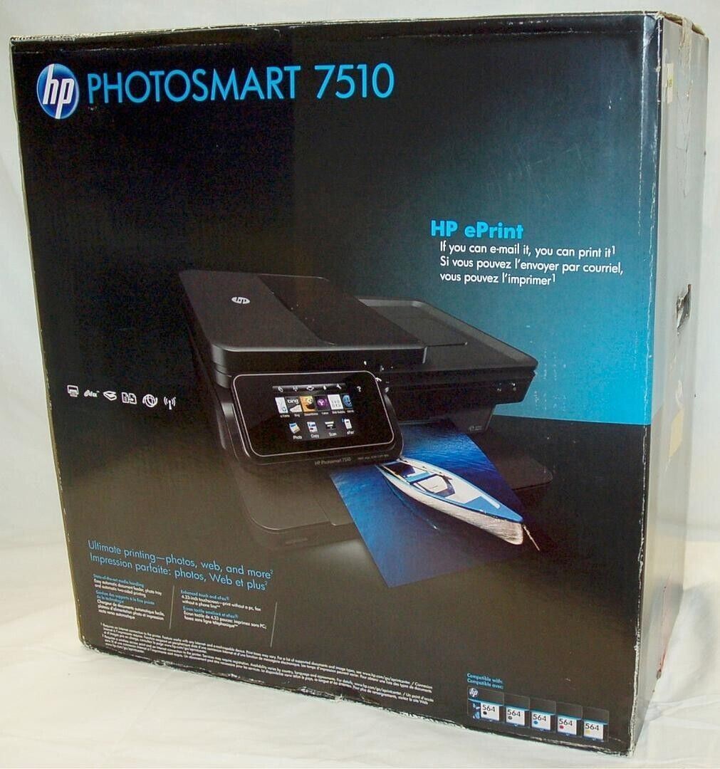 HP PhotoSmart Print Scan Copy 7510 All-in-One Desktop Printer SDGOB-1121 BLACK