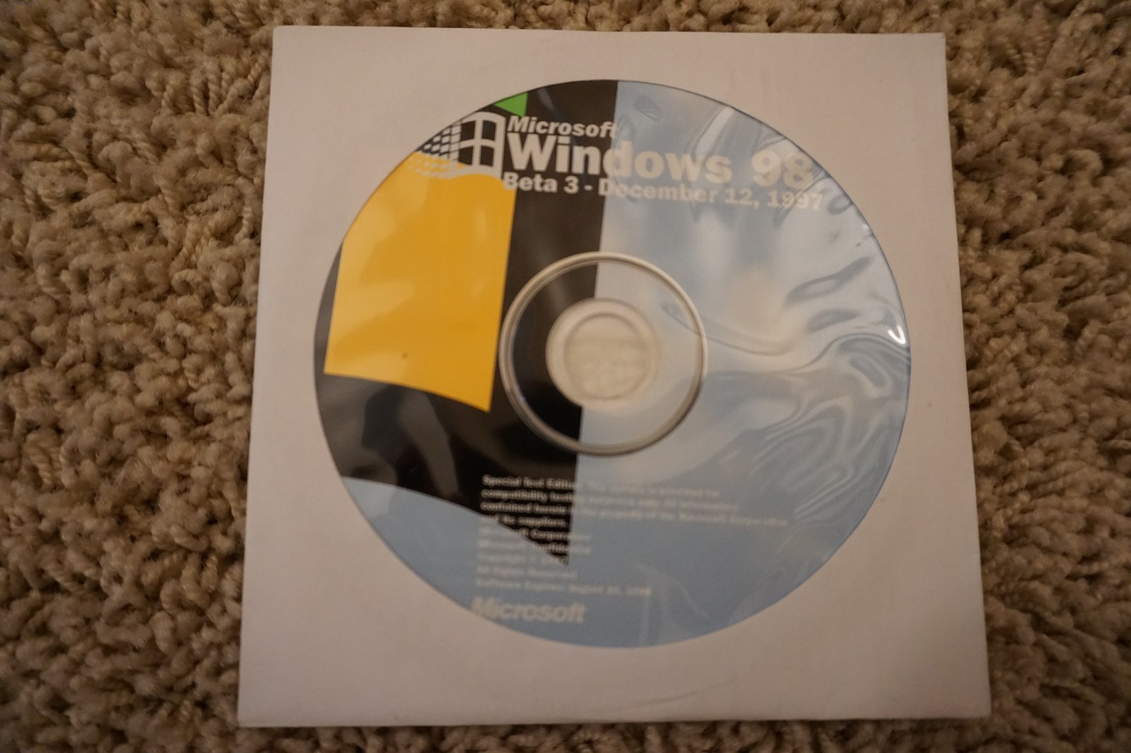 NEW MICROSOFT WINDOWS 98 CD ROM Beta 3 - December 12, 1997 Special Test Edition