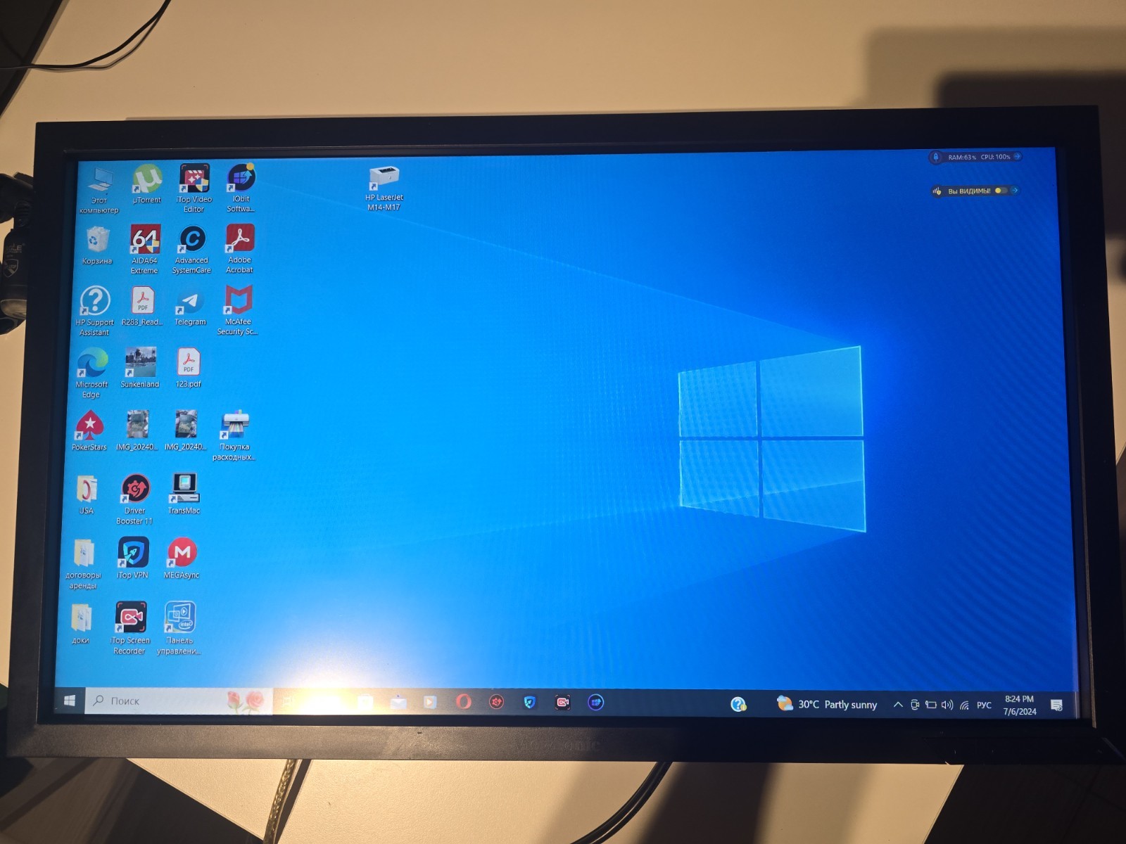 ViewSonic Full HD 1080p Monitor VG2239M-Led 22" LED  DP DVI-D VGA