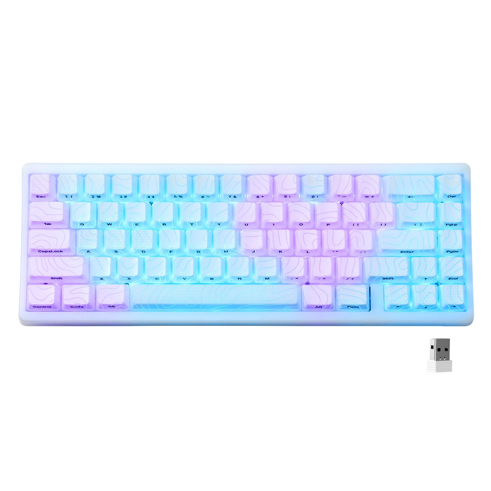 HITIME x XVX M67 Wireless 60% Percent Keyboard, QMK/VIA Topographic White
