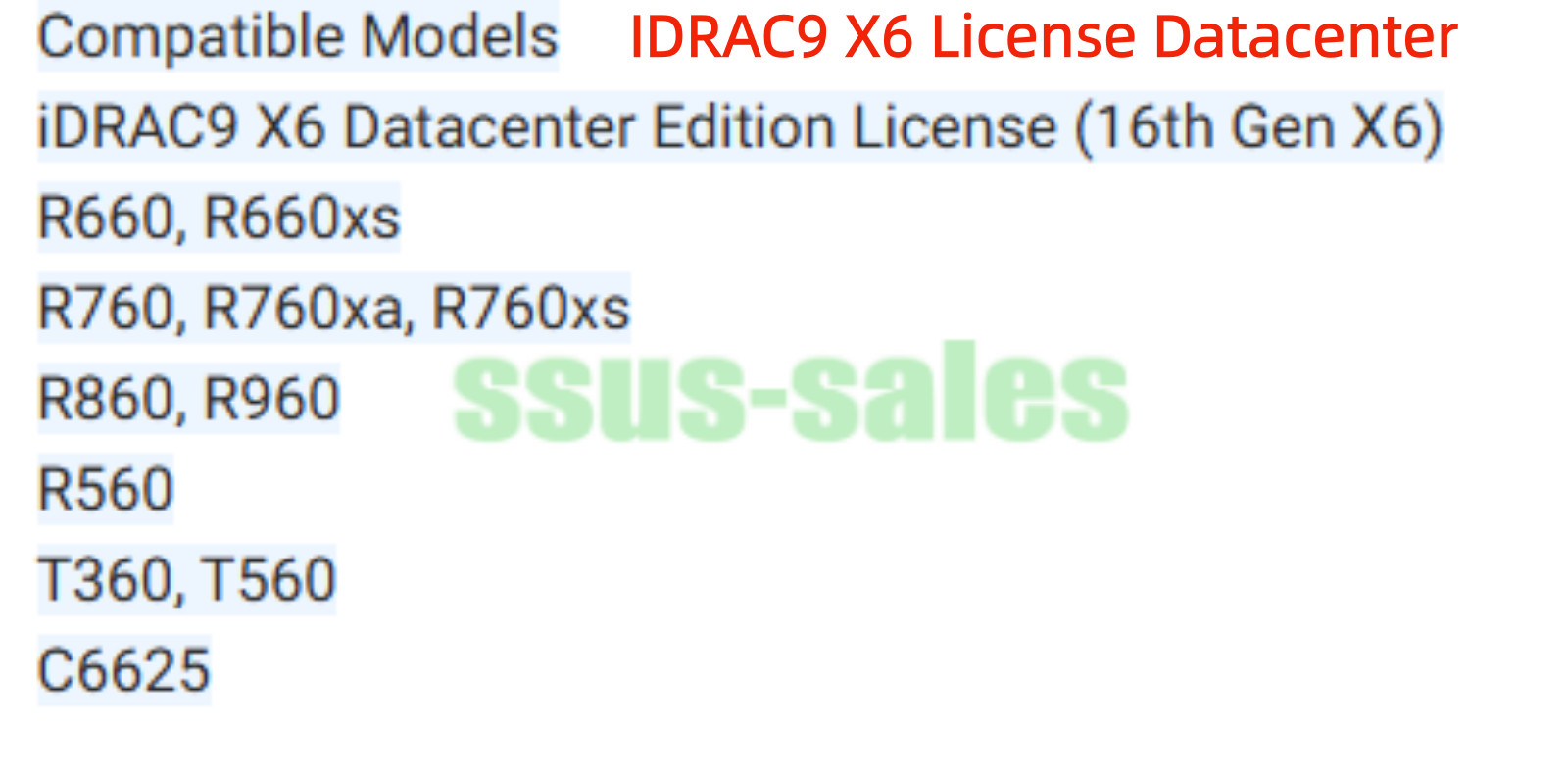 iDRAC9 X6 Datacenter Edition License for DELL R660xs  R760xa, R760xs 16th Gen