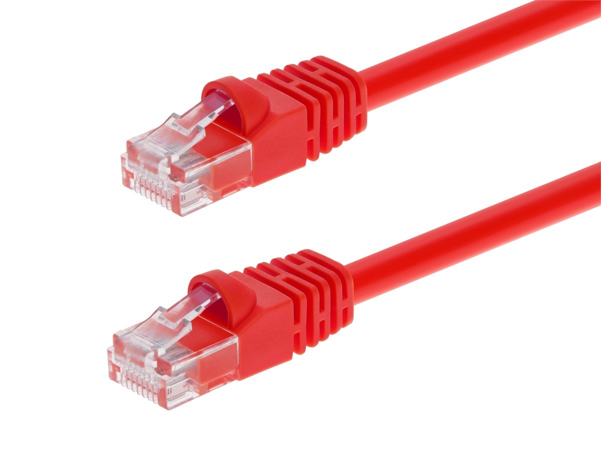 Cat5e Ethernet Patch Cable RJ45 Stranded 350Mhz UTP Copper Wire 24AWG 1ft Red