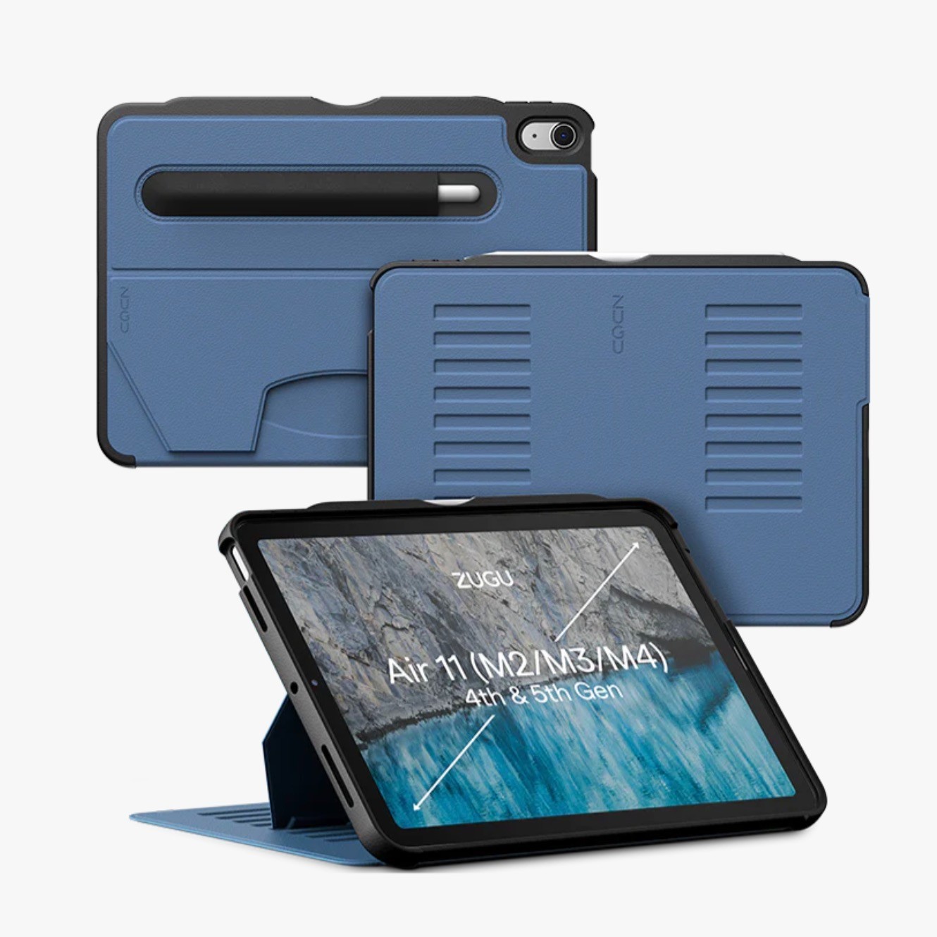 NWT Zugu SLATE BLUE iPad Air 11" Case (M2, M3, M4), iPad Air 10.9" (4th/5th Gen)