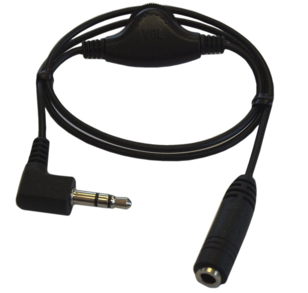 10inch 3.5mm In-Line Volume Control Adapter for Headphone  Black