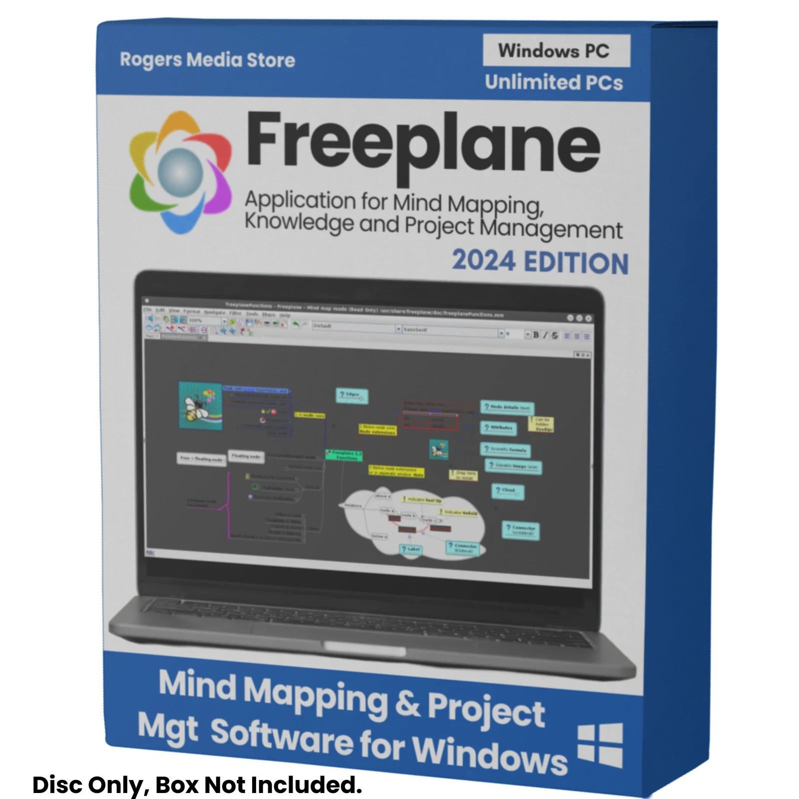 Freeplane Mind Mapping Knowledge & Project Management Software for Windows on CD