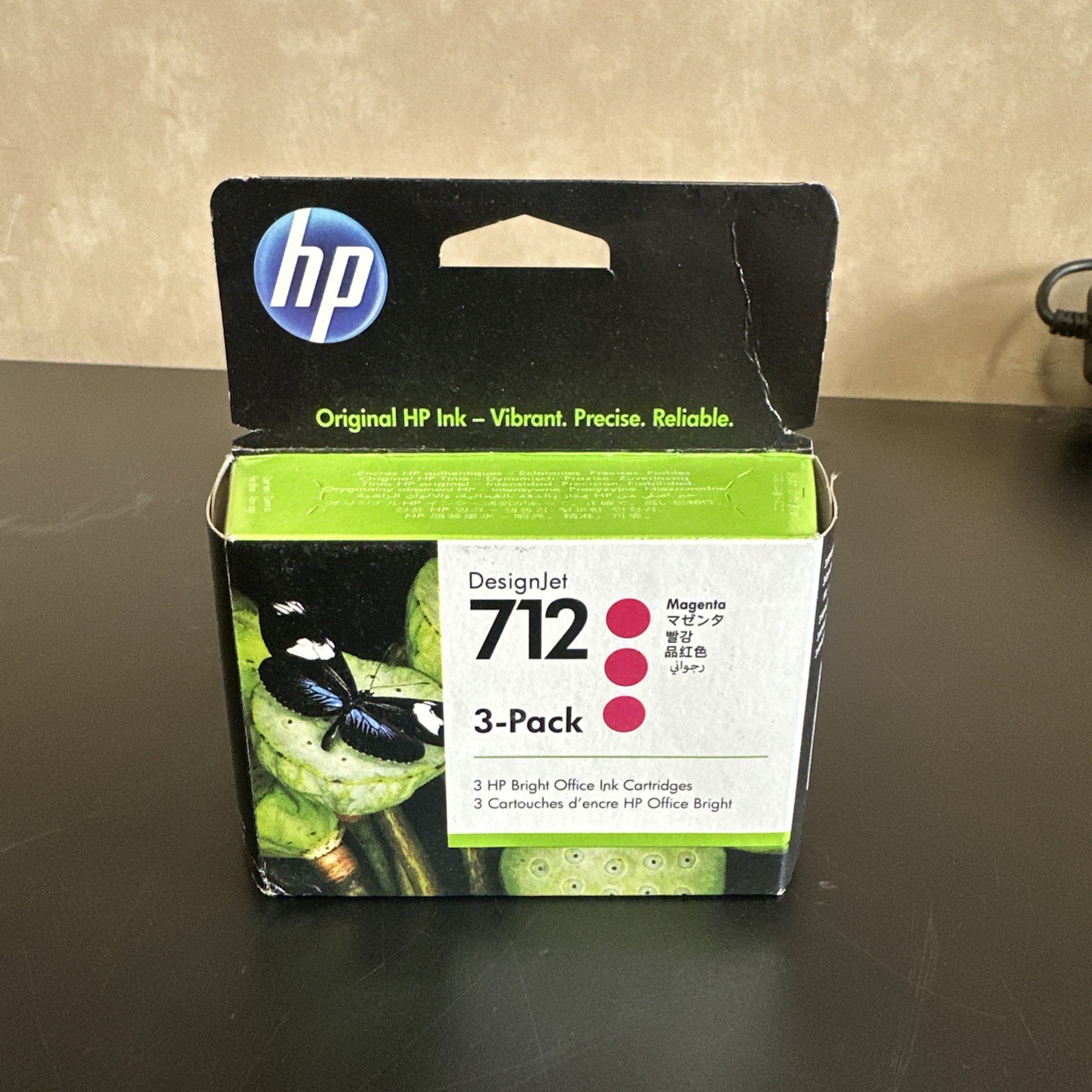 HP 712 Magenta Ink Cartridge 3-Pack 3ED78A Exp 12/2027 Genuine HP Ink