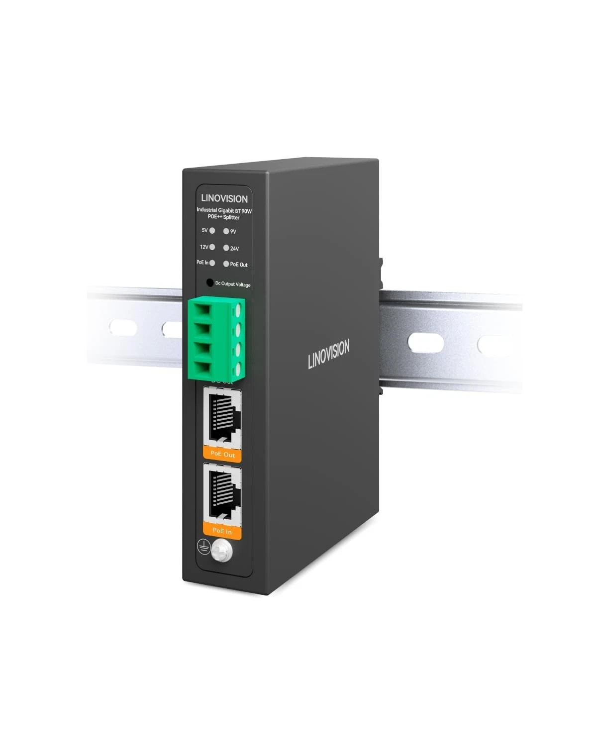 Linovision Gigabit PoE++ Splitter, 90W 802.3bt to 5/9/12/24V DC SP02BT-POE