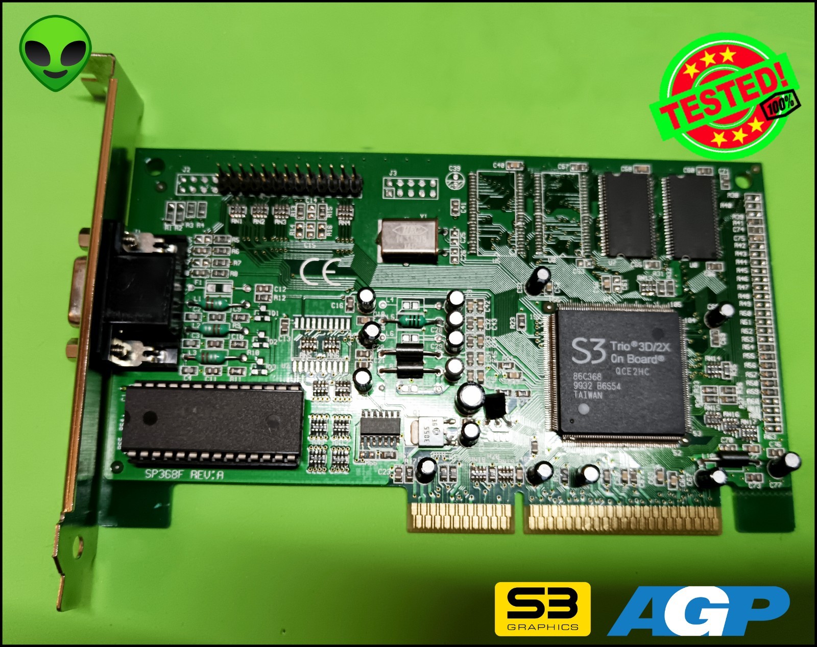 ⭐️S3 TRIO 3D/2X 4MB AGP 2X VIDEO CARD #91800