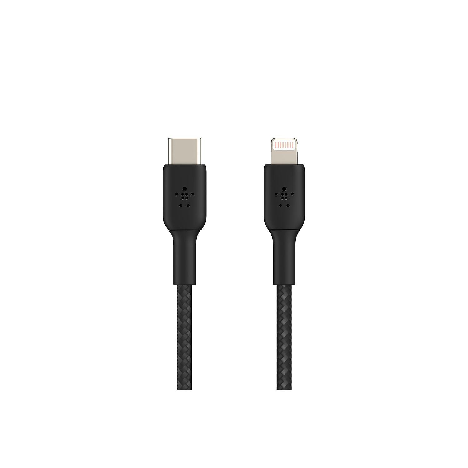 Belkin BOOST CHARGE Braided USB-C to Lightning Cable 6.6 ft. Black CAA004BT2MBK