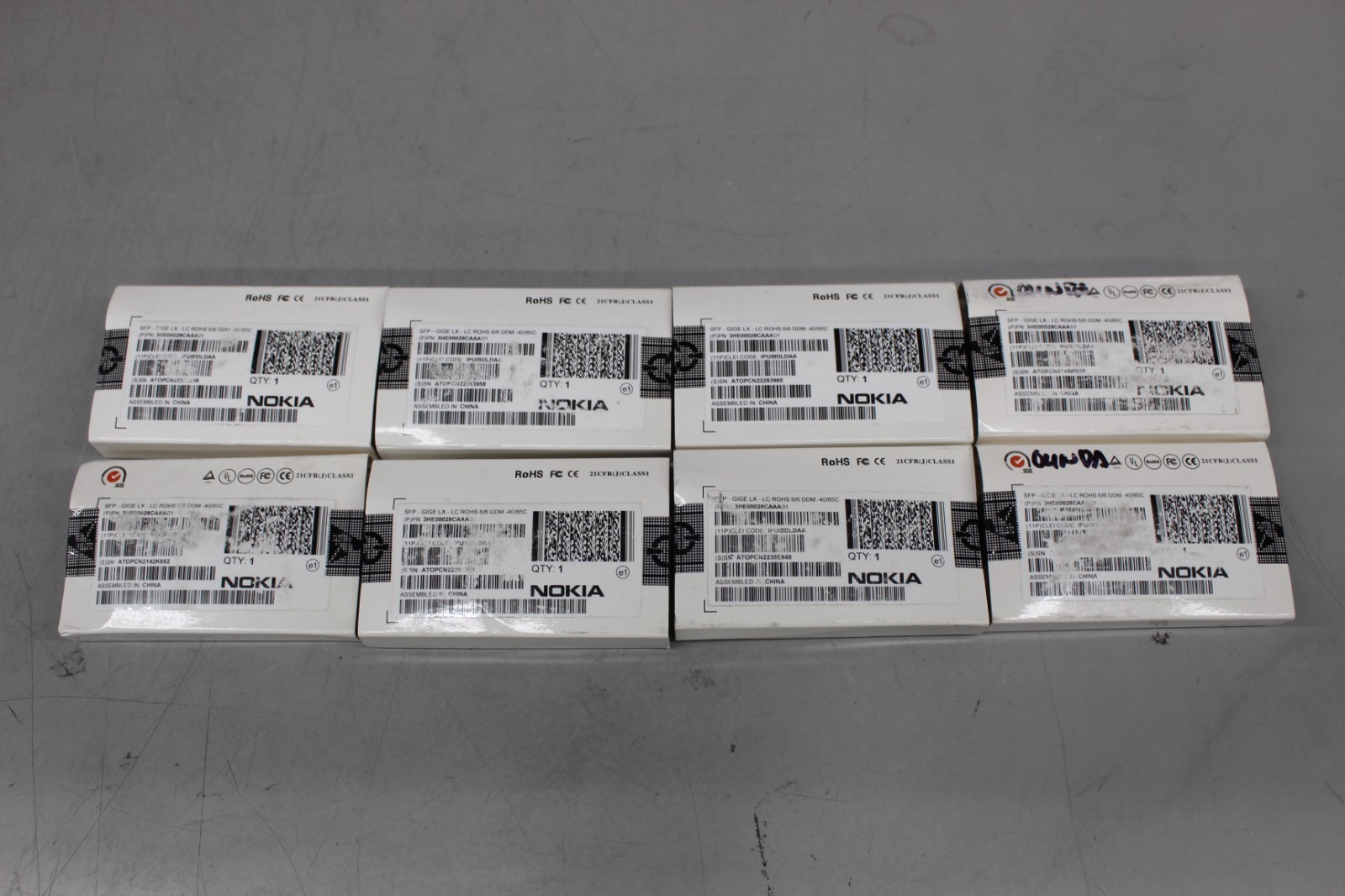 8x Lot New Nokia 3HE00028CAAA01 SFP-Gige LX (-40 to 85C) Industrial Module