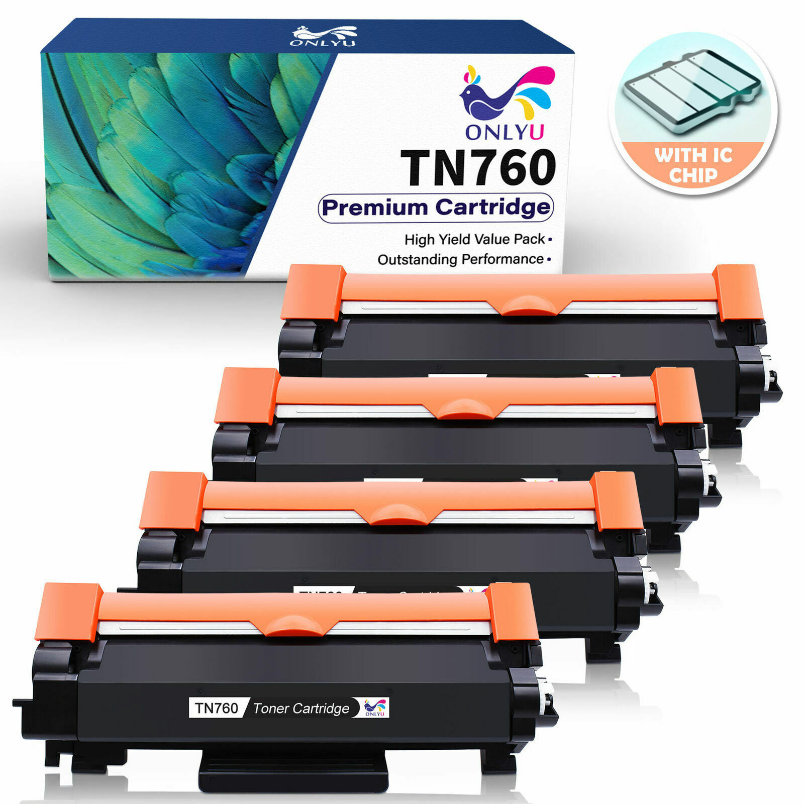 4x TN760 TN730 Toner Compatible for Brother MFC-L2717DW HL-L2395DW HL-L2390DW