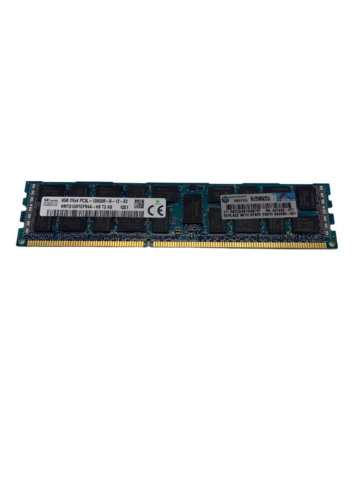HP 647650-071 8GB PC3L 10600R 2Rx4 Memory Module zxgf