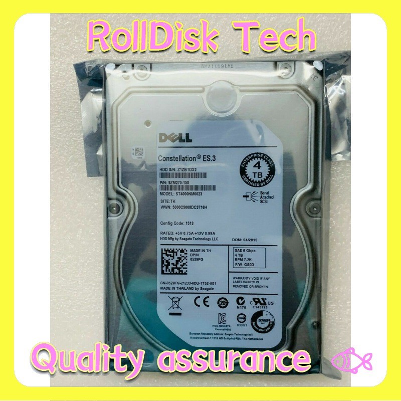 New NEW Dell 529FG ST4000NM0023 4TB 7.2K 6G 128MB Cache 3.5" SAS HDD Hard Drive