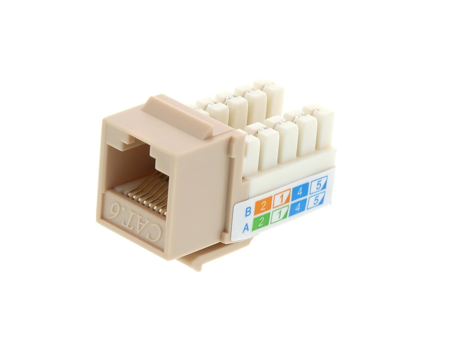 Networx Cat6 Keystone Jack - 90 Degree RJ45 Ethernet Module - 50 Micron Gold Pla