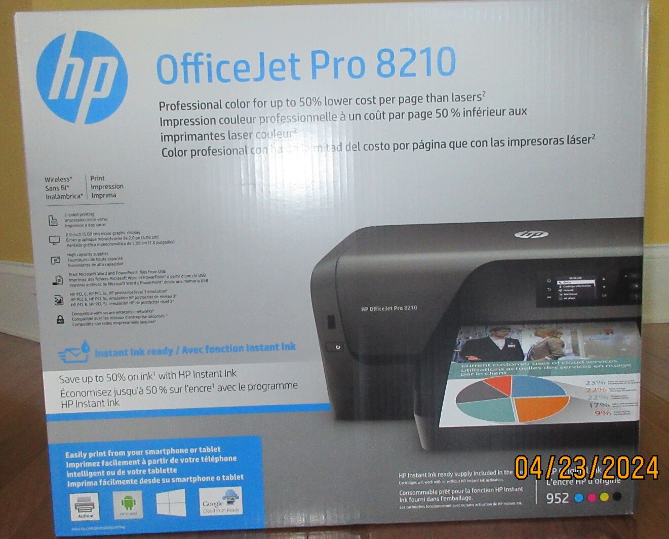 HP OfficeJet Pro 8210 Wireless Color Printer, Instant Ink ready ( D9L64A#B1H)