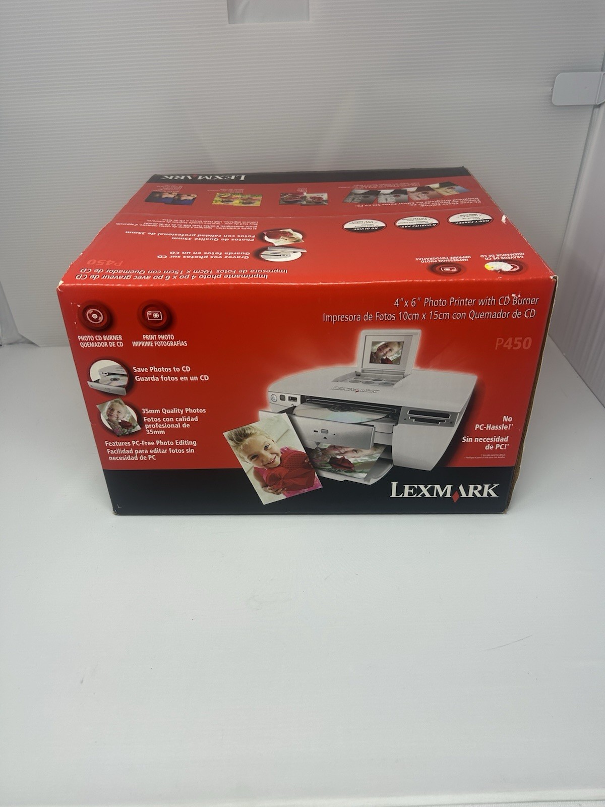 New Lexmark P450 Digital 4x6 Photo Inkjet Printer Bluetooth CD Burner Sealed