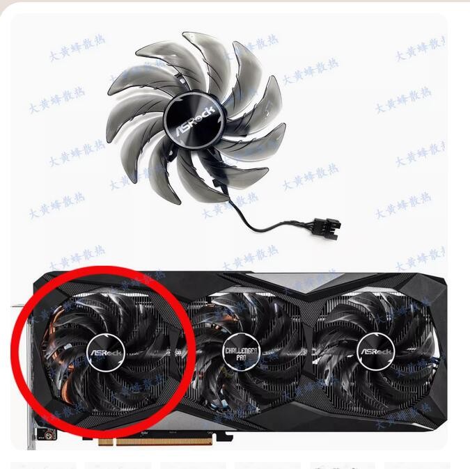 For ASROCK RX6600XT 6700XT 6750XT 6800 Challenger Cooling Fan FDC10H12S9-C ###