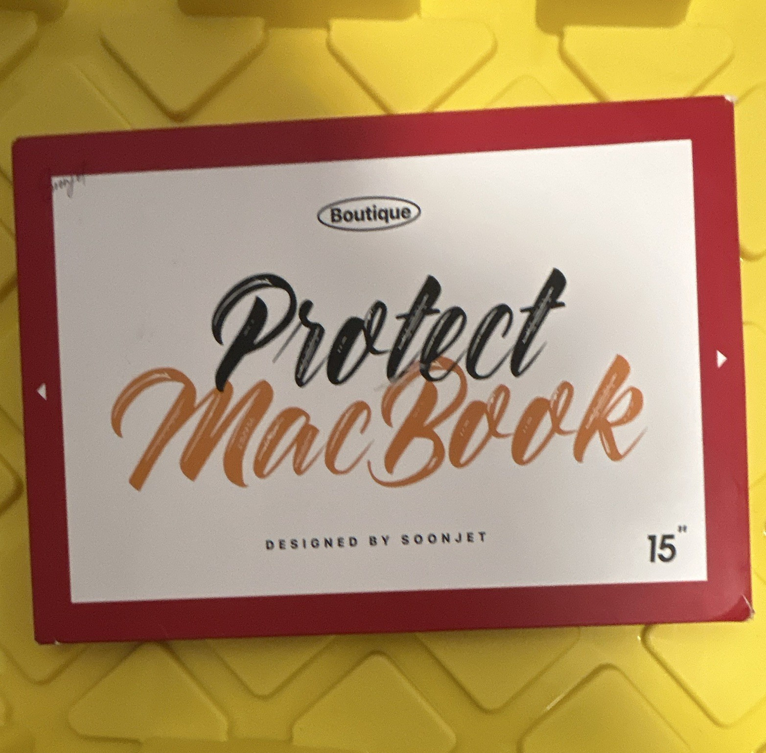 Soonjet Protect MacBook 15in Rigid Plastic Hard Shell Case Cover, Red